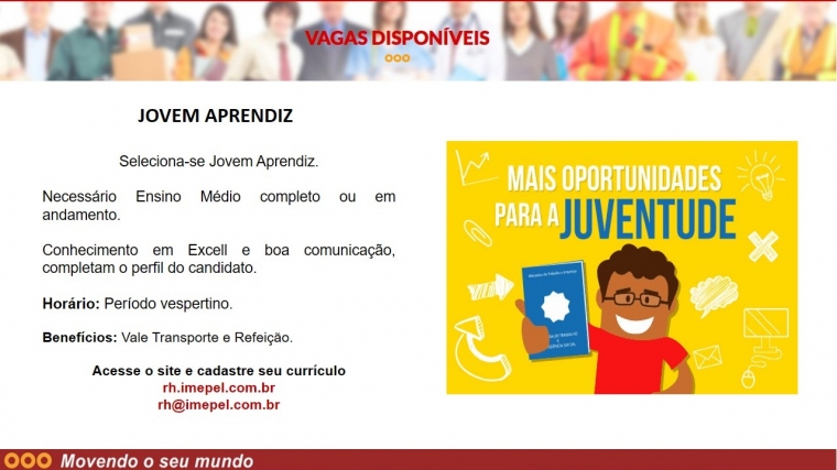 Imagem do post Imepel seleciona jovens aprendizes